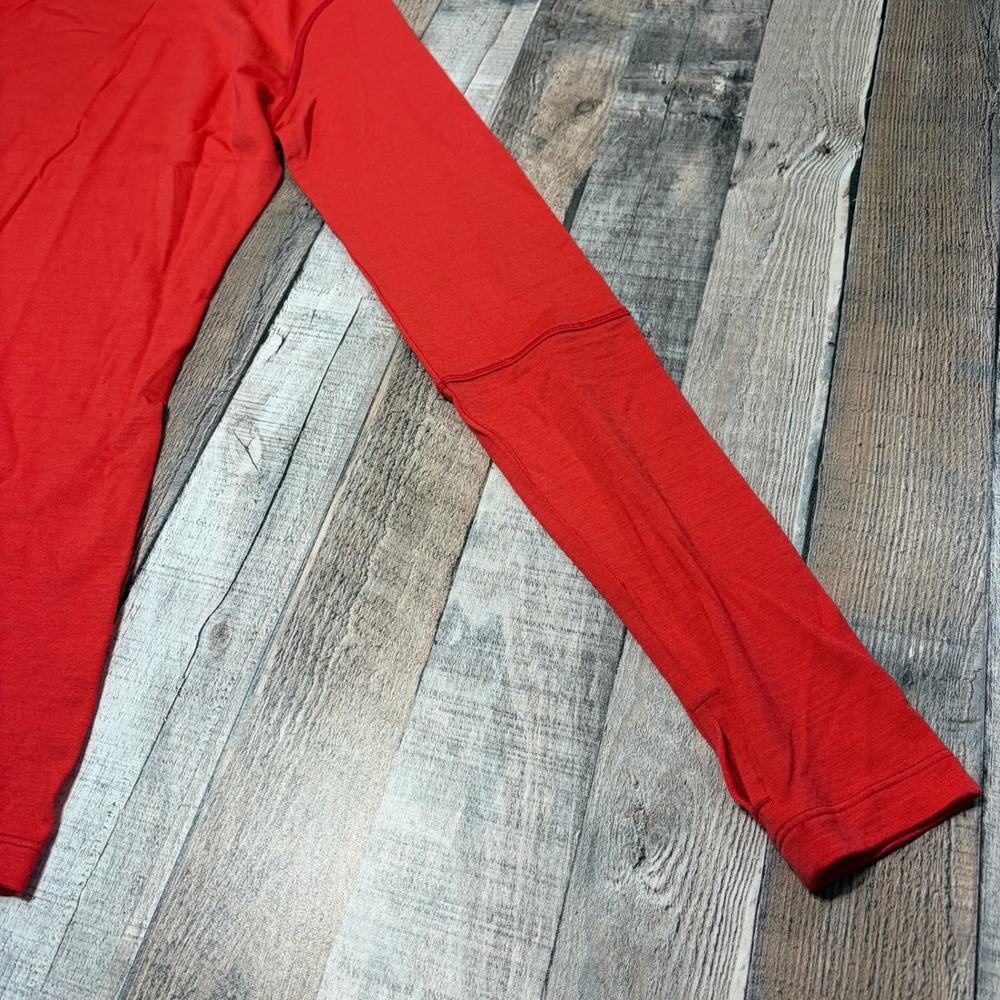Lululemon Turtleneck Top Womens 6 Red Merino Wool Thumbhole Athletic Base Layer - Picture 3 of 10